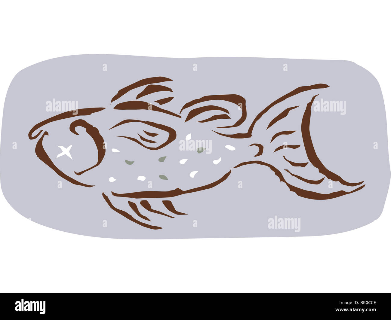 Un dibujo de un pez muerto Fotografía de stock - Alamy