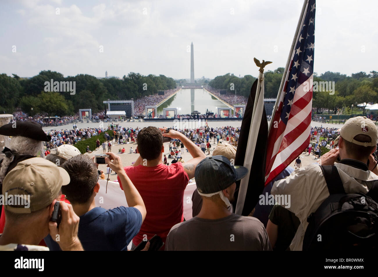 La restauración de Honor mitin celebrado en el Lincoln Memorial en el National Mall. Foto de stock