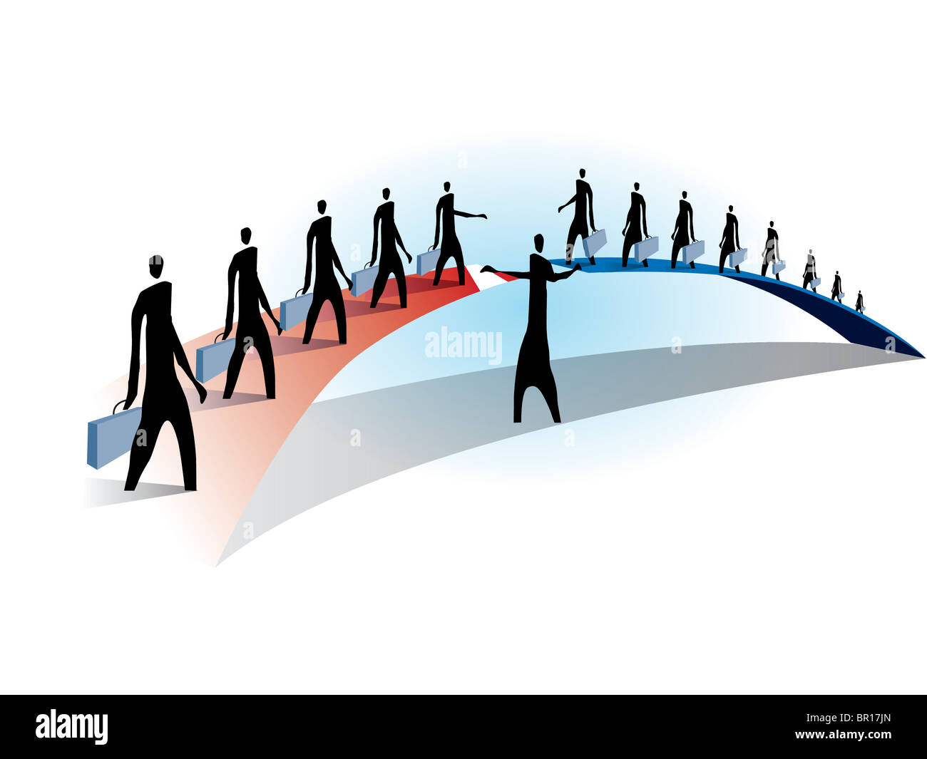 Una representación gráfica de la fusión de dos empresas juntas