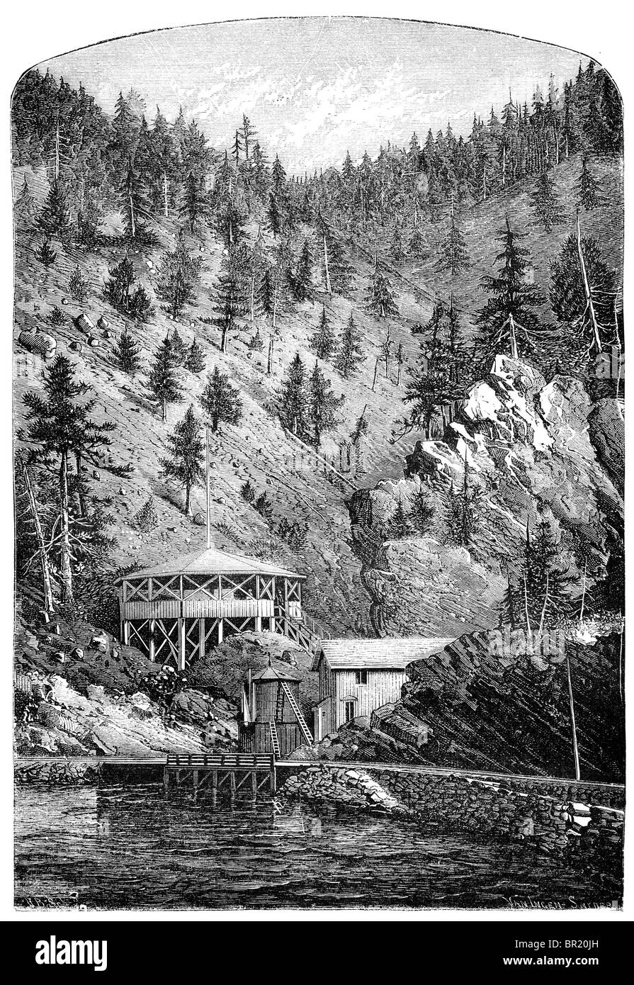 Estación de ferrocarril en Clear Creek Canyon Foto de stock