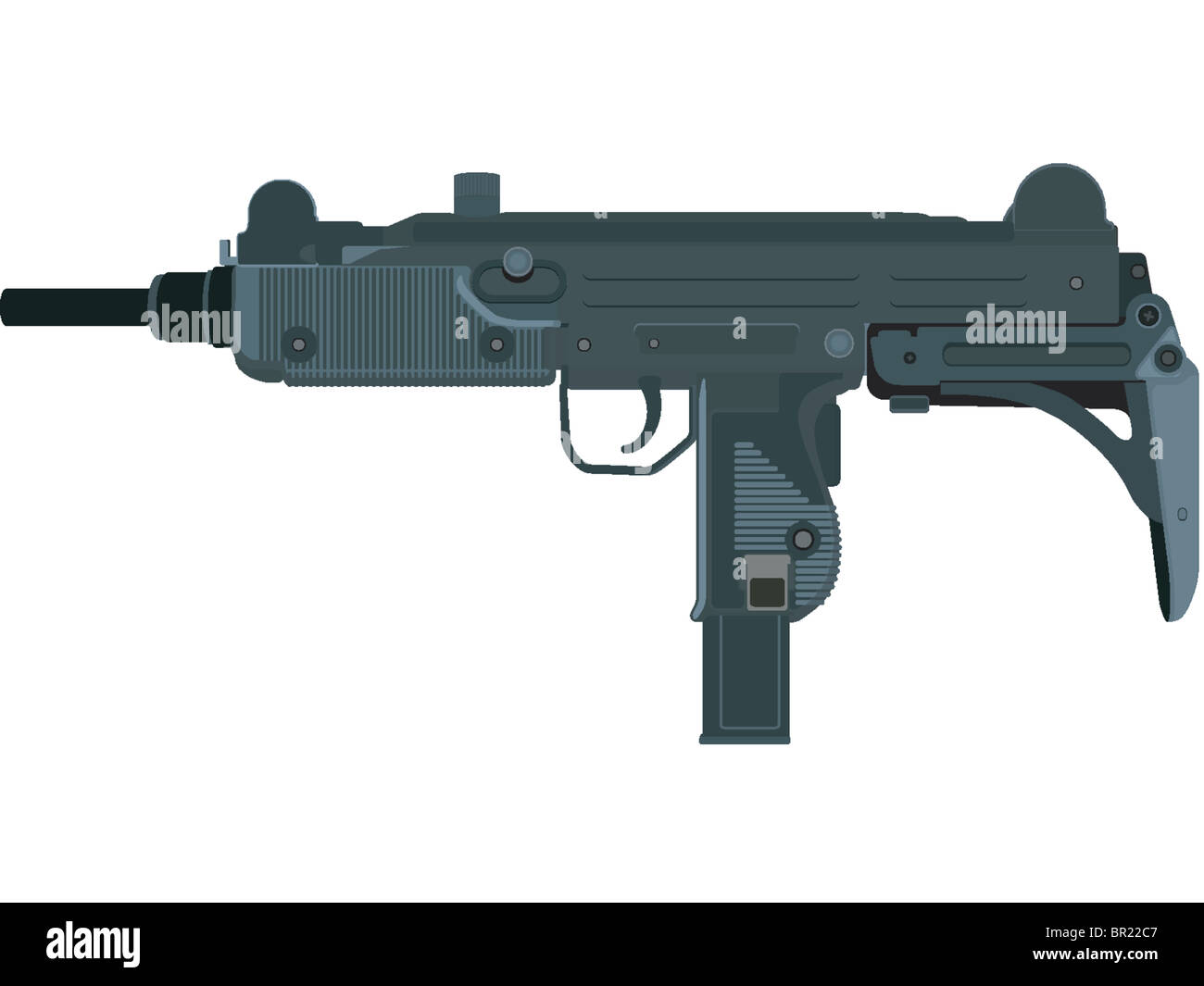 Una imagen de una subametralladora Uzi compacto Fotografía de stock Alamy