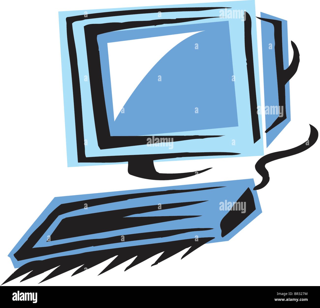 Un dibujo de un monitor y un teclado Fotografía de stock - Alamy
