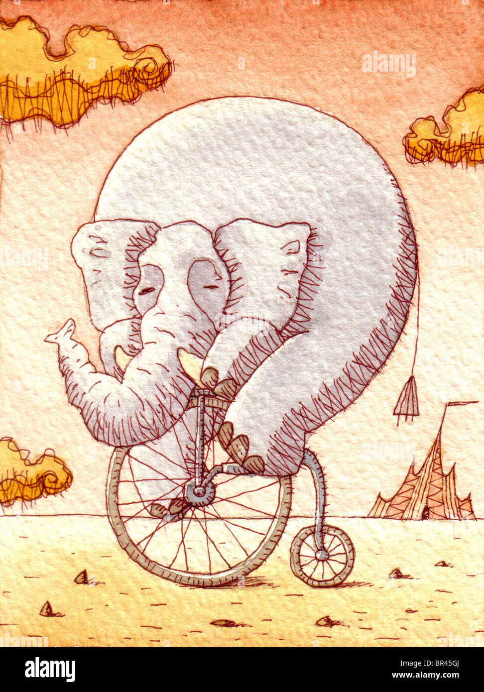 Paseos en elefante un triciclo Fotografía de stock - Alamy