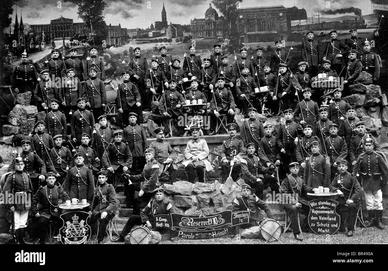 Imagen histórica, soldados, reservistas, ca. 1910 Foto de stock