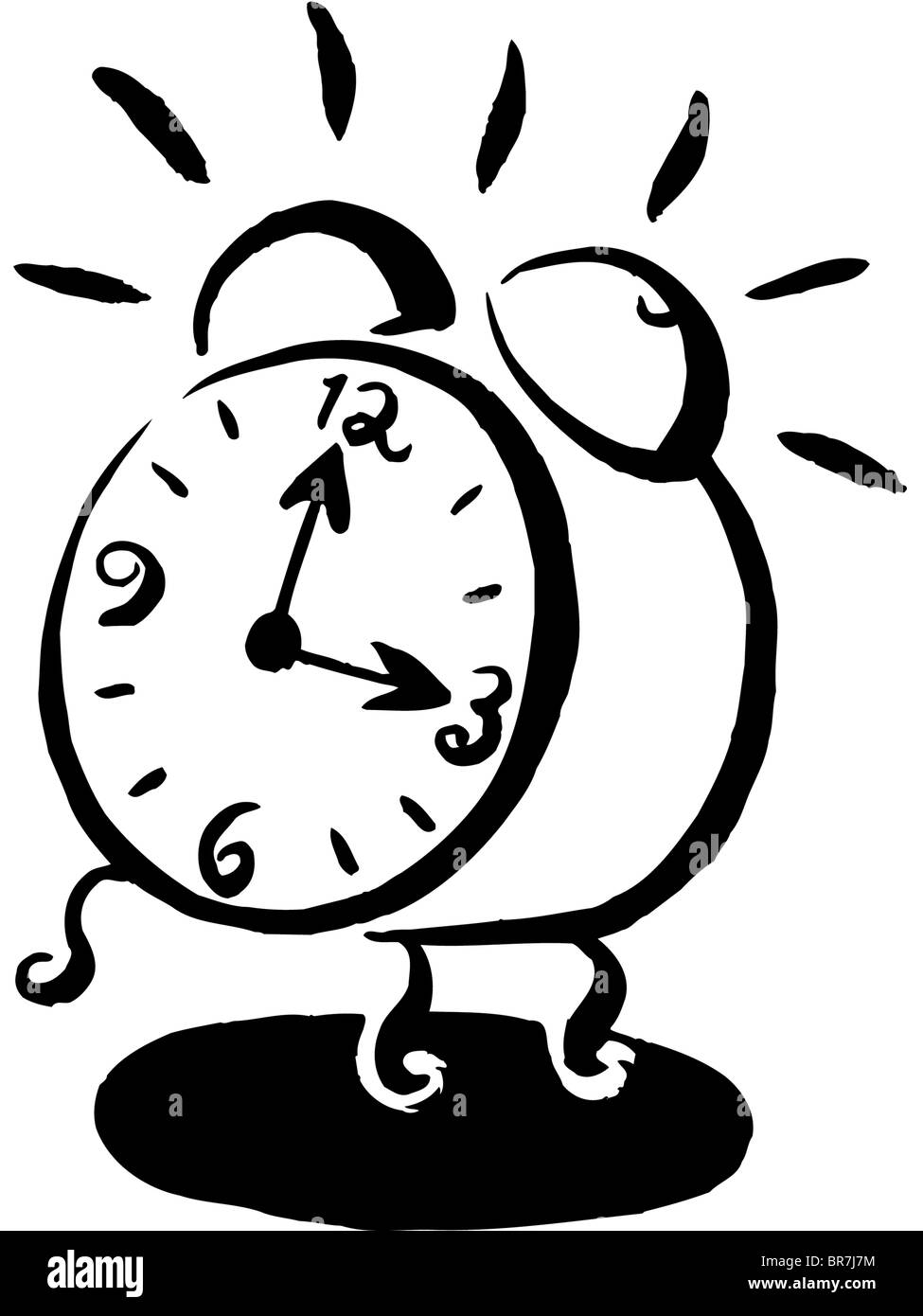 Cartoon clock Imágenes de stock en blanco y negro - Alamy
