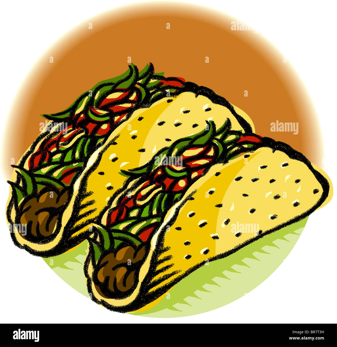 Un dibujo de dos tacos Fotografía de stock - Alamy