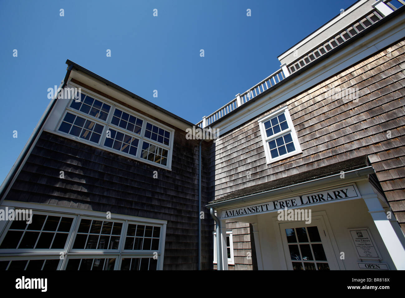 La biblioteca pública de Amagansett en los Hamptons en Long Island, Nueva York Foto de stock