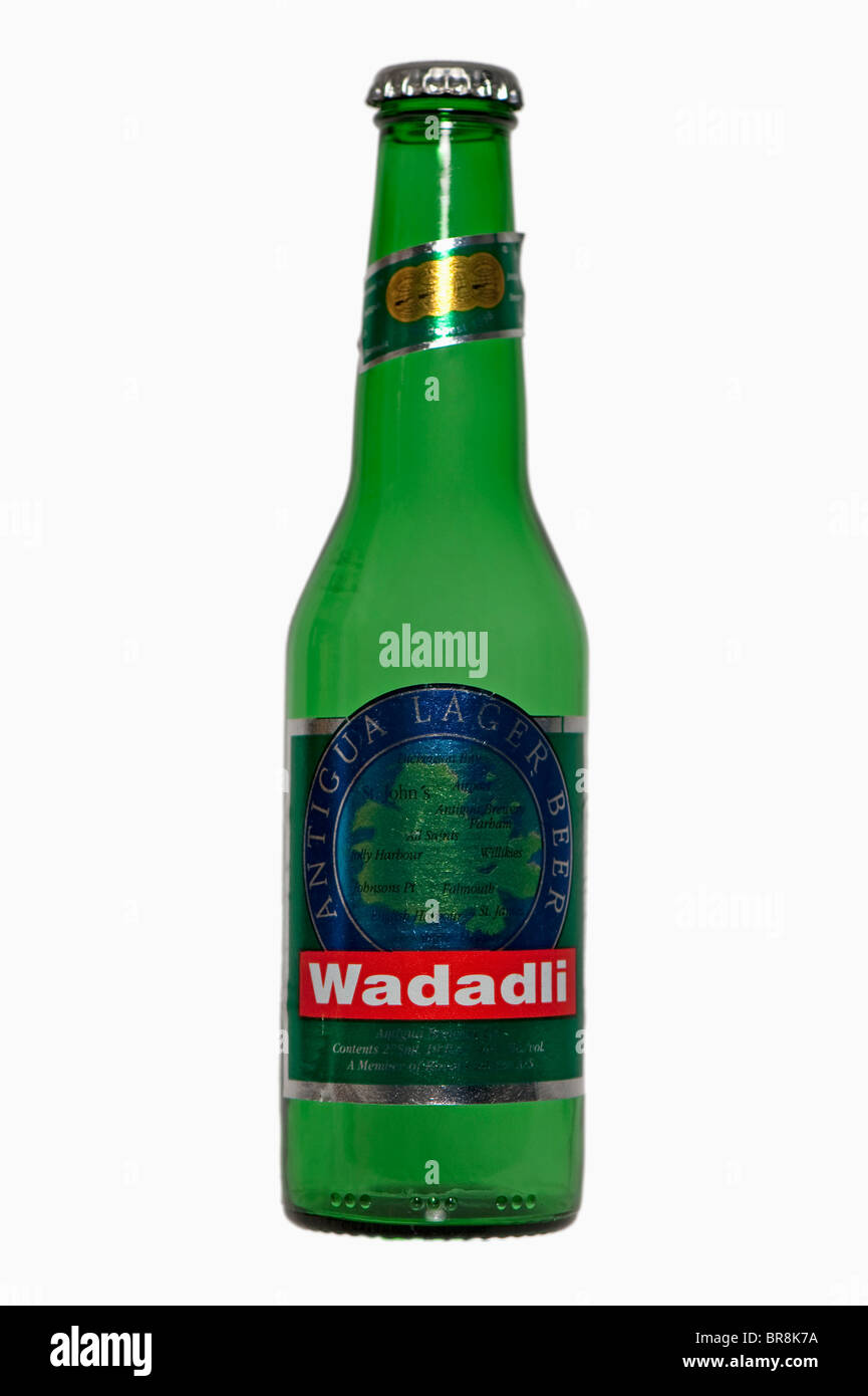 Wadadli lager botella de cerveza fabricada en Antigua, West Indies. Foto de stock
