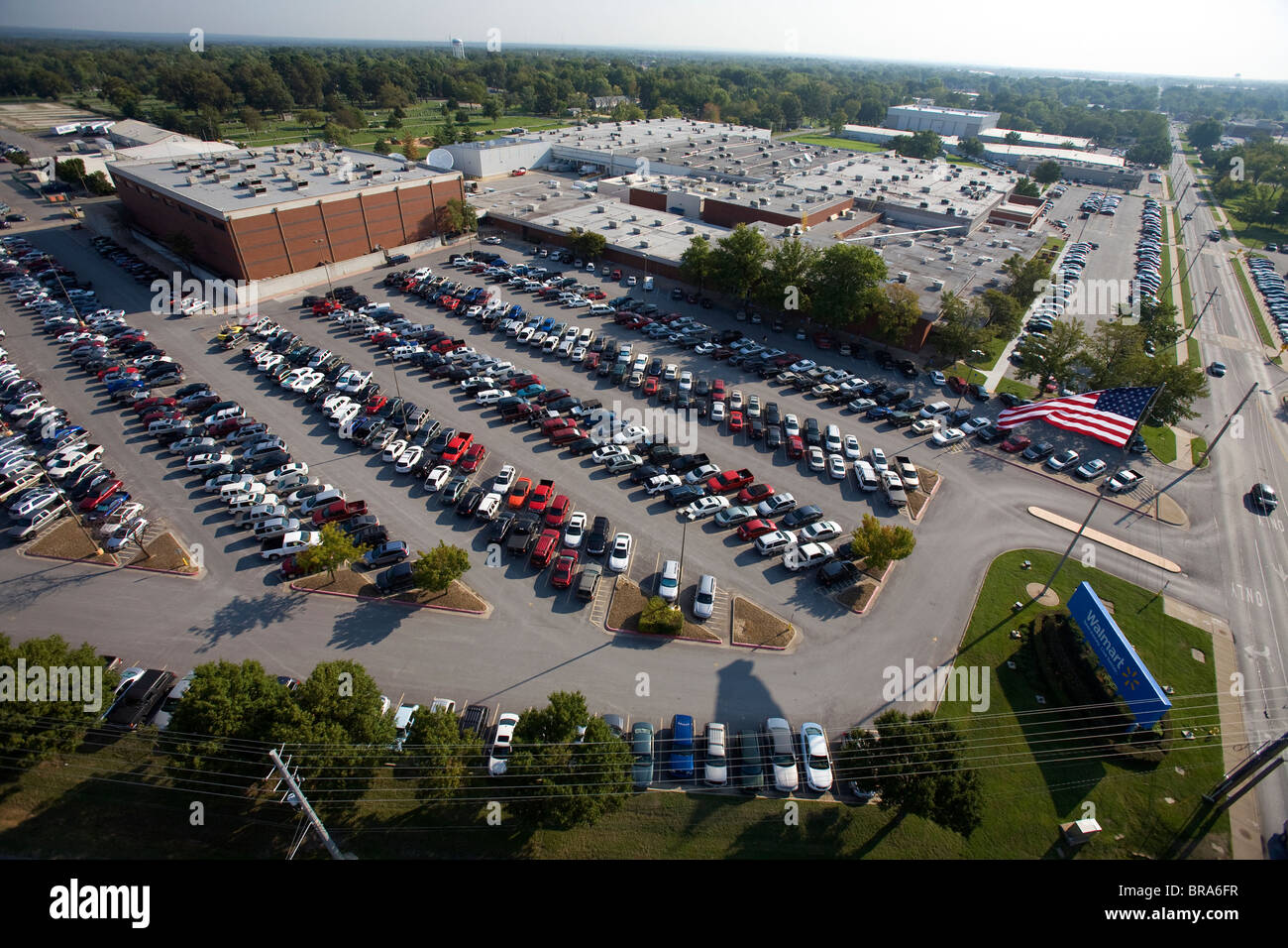 Vista aérea de Walmart Stores Inc.'s Home Office en Bentonville, Arkansas. Foto de stock