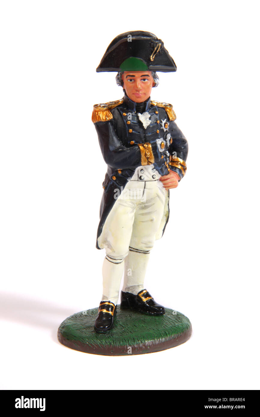 Una miniatura coleccionable figura de vice-almirante Lord Horatio Nelson por Del Prado Foto de stock