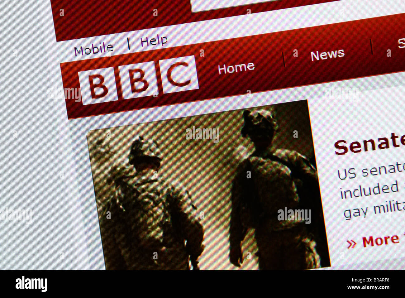 BBC Online website Foto de stock