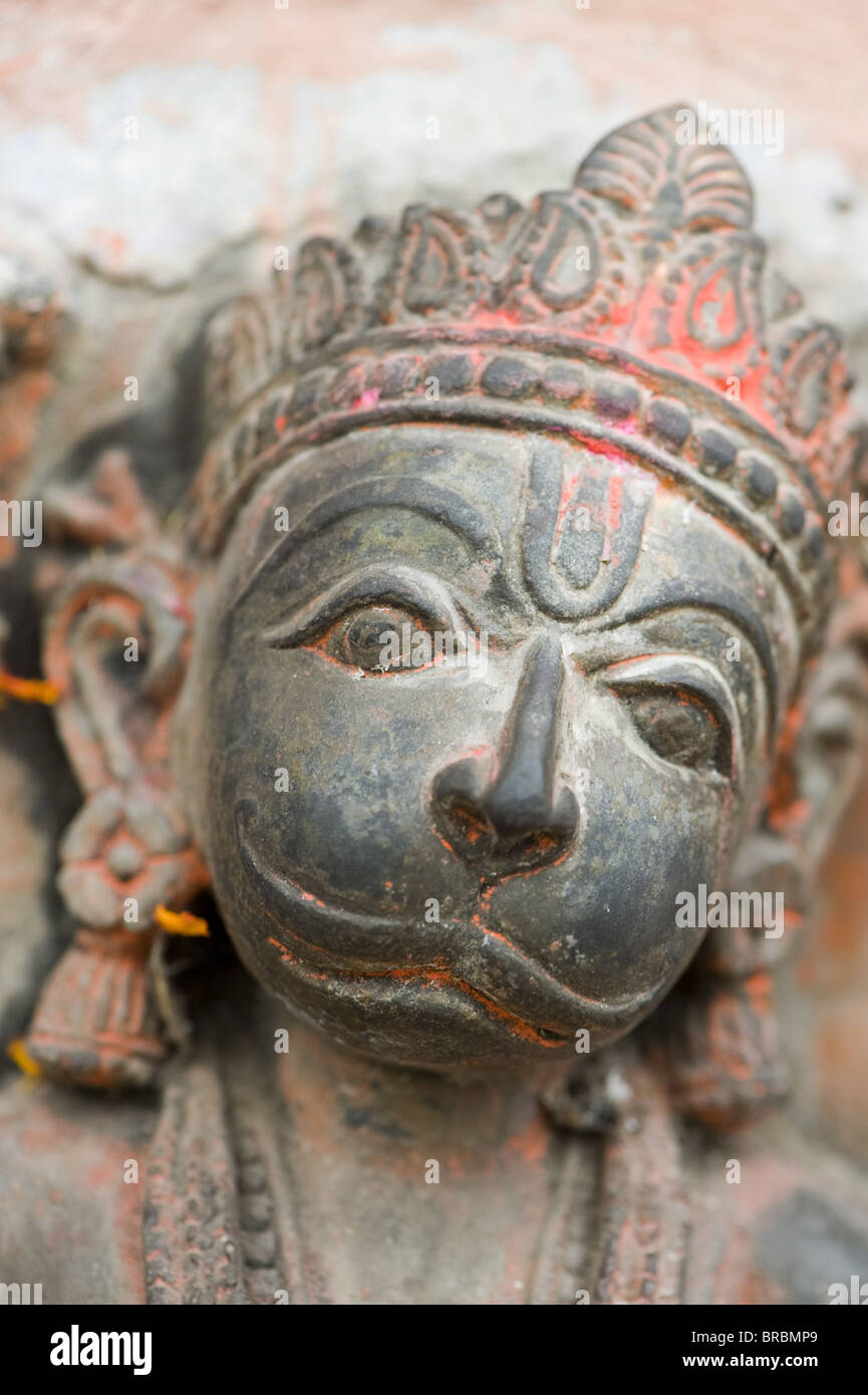 Dios hindú Hanuman, Varanasi, Uttar Pradesh, India Foto de stock