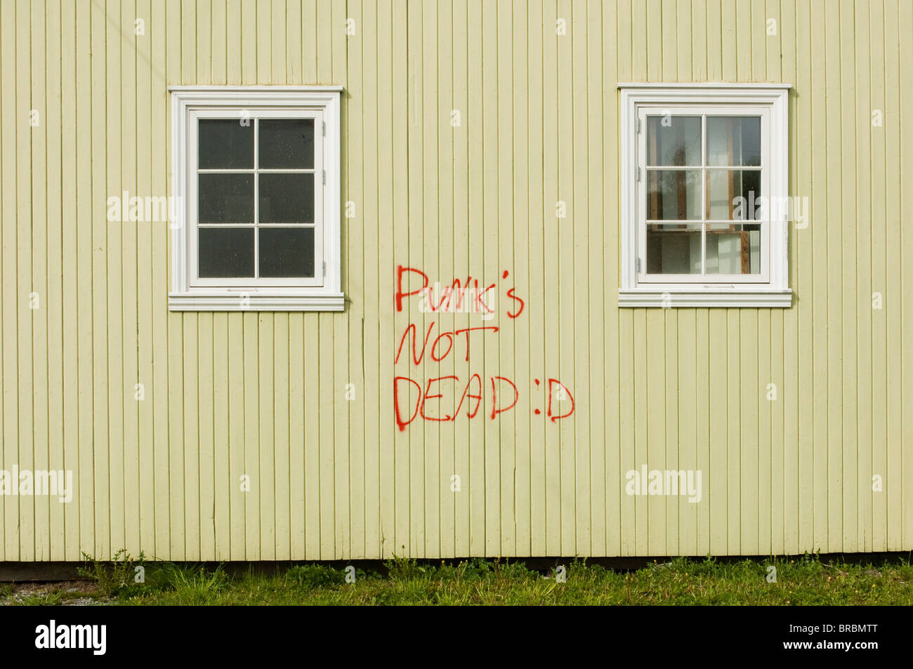 El punk no está muerto. Grafito en una pared. Foto de stock