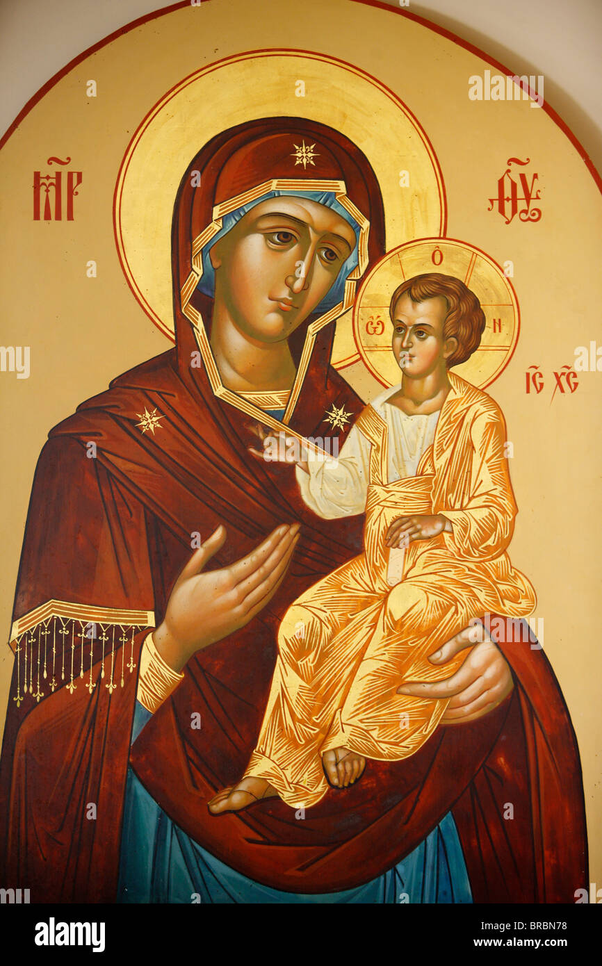 El icono de la Virgen y el niño en María Magdalena iglesia Ortodoxa Rusa en el Monte de los Olivos, en Jerusalén, Israel Fotografía de stock - Alamy El icono de la Virgen y el niño en María Magdalena iglesia Ortodoxa Rusa en el Monte de los Olivos, en Jerusalén, Israel Fotografía de stock - Alamy