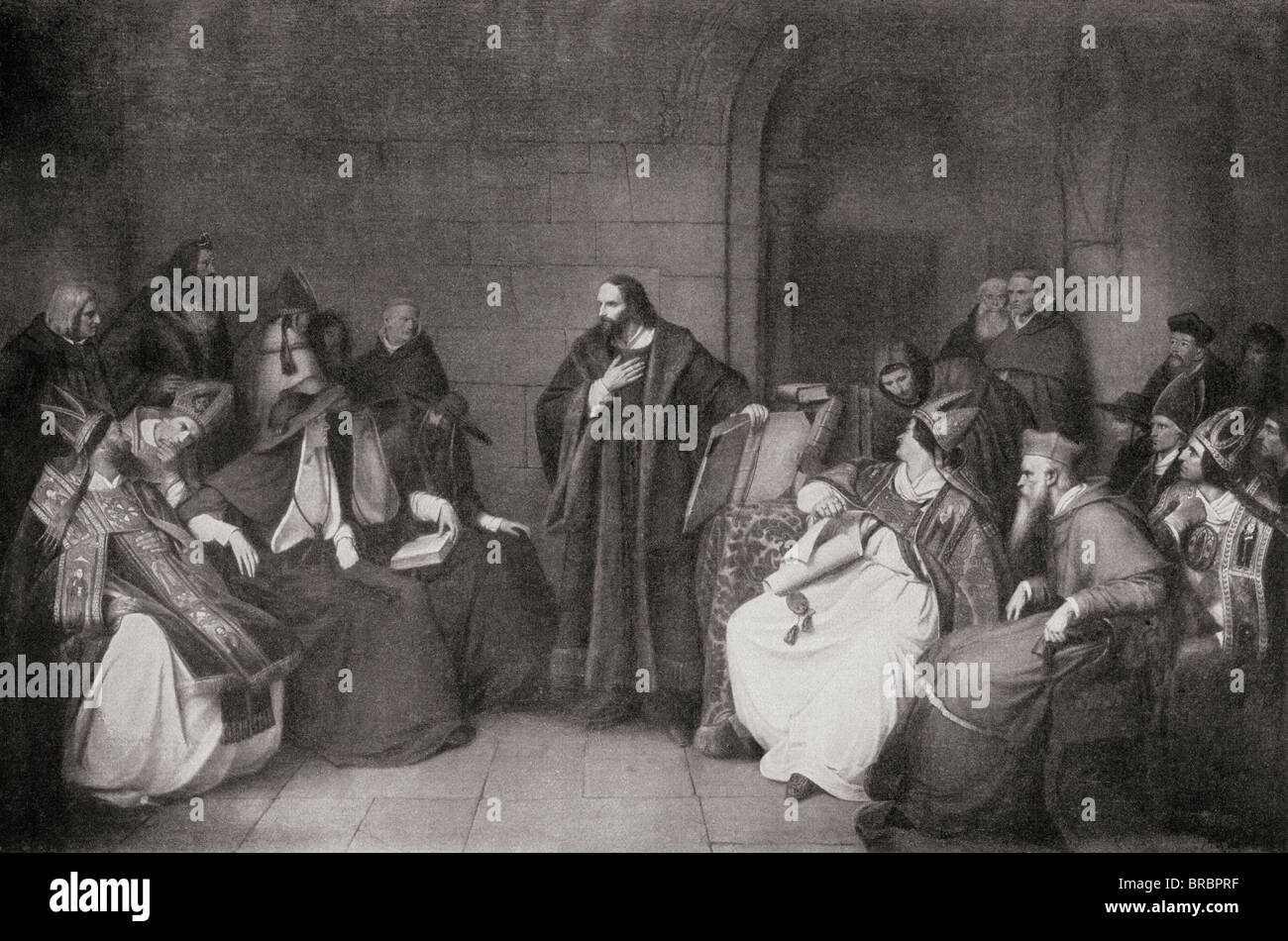 Jan Hus c.1369 - 1415. checo sacerdote, filósofo y reformador, antes del Concilio de Constanza en 1414. Foto de stock