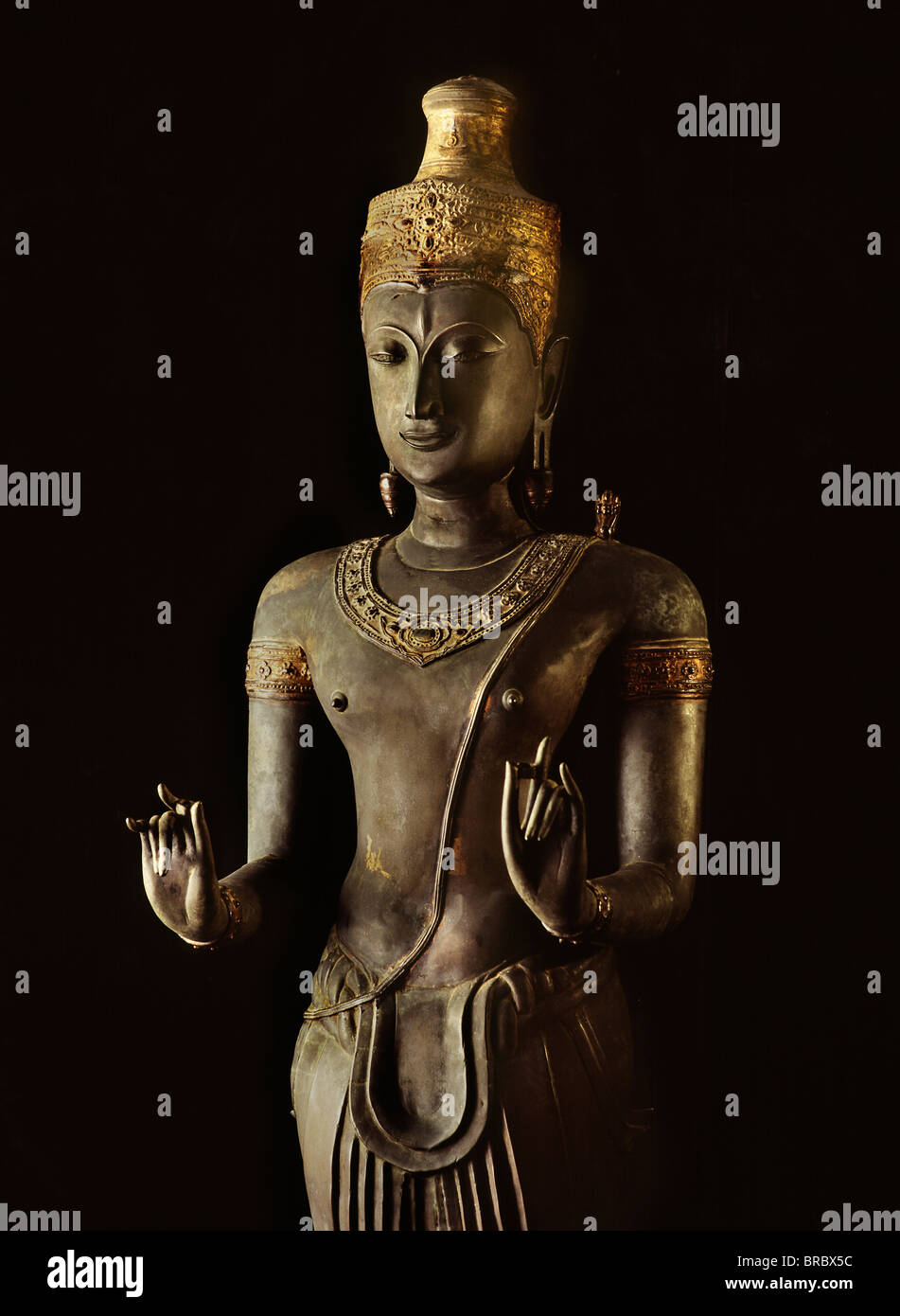 Una imagen de bronce del siglo XIV de Shiva, ahora en el Museo Nacional de Bangkok, Tailandia Foto de stock