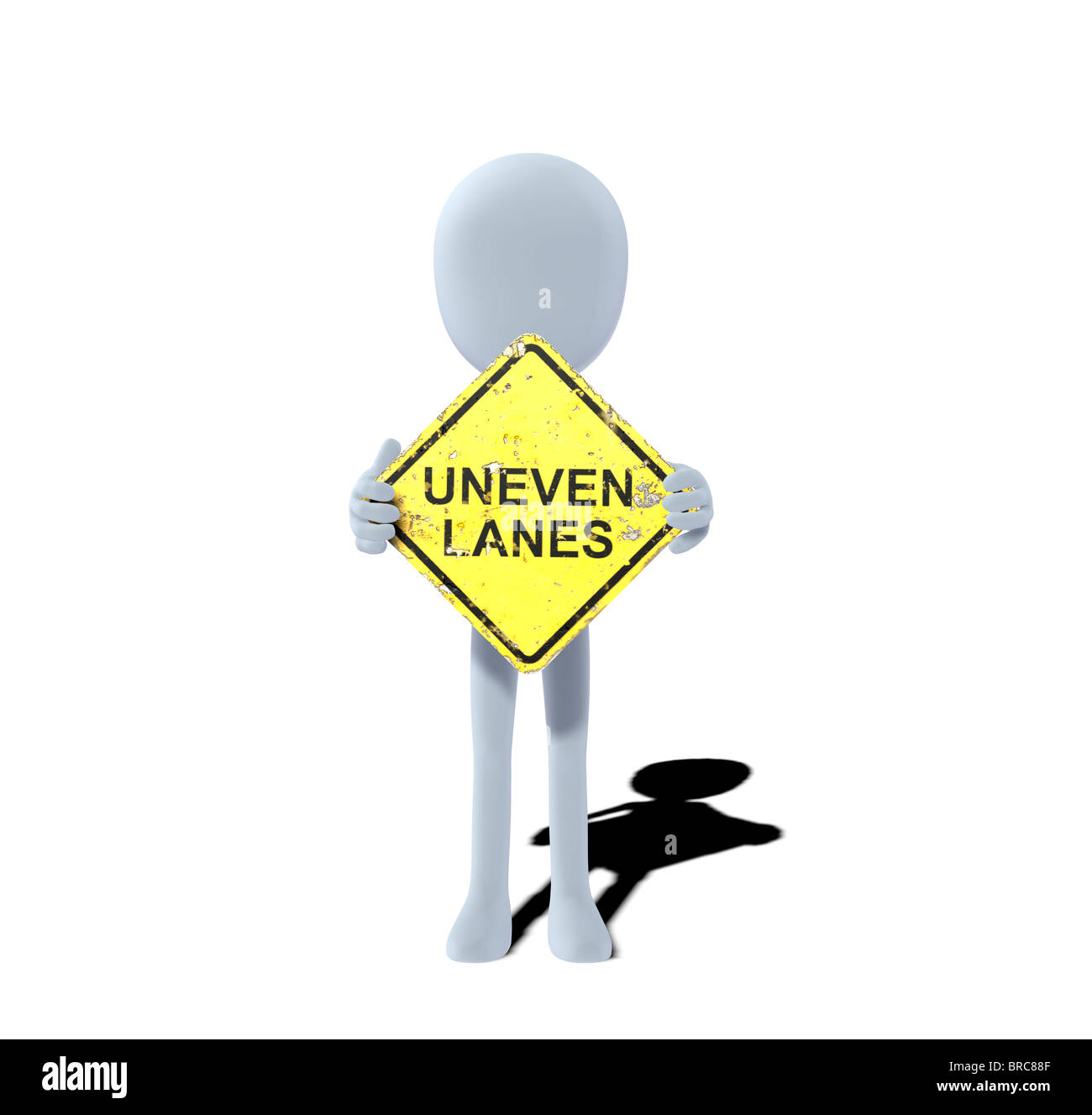 Concepto Figura Con El Signo Carriles Desigual Fotografia De Stock Alamy