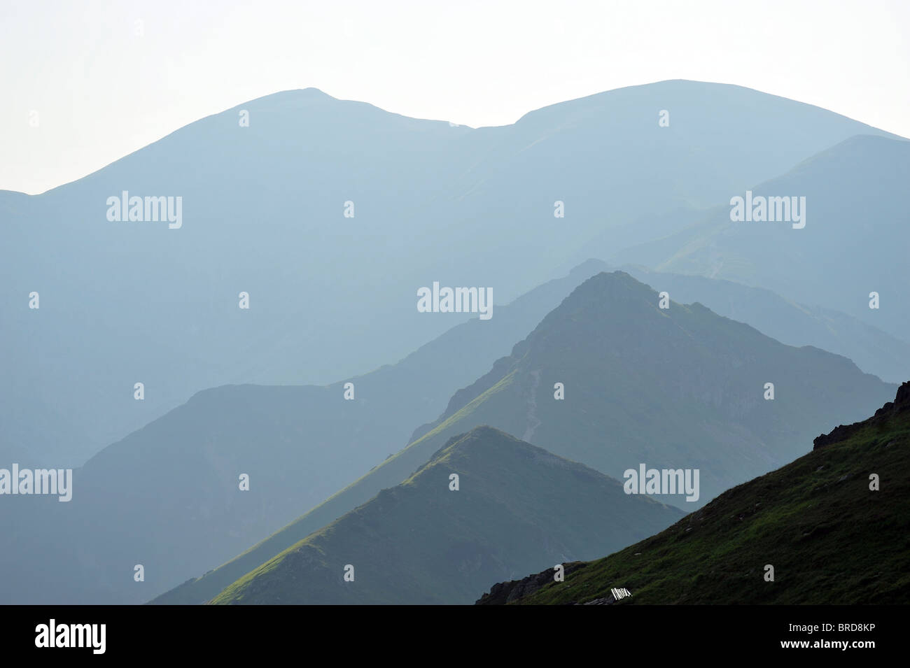 Vista desde Kasprowy Wierch cumbre, Tatry, montañas Tatra, Polonia Polska Foto de stock