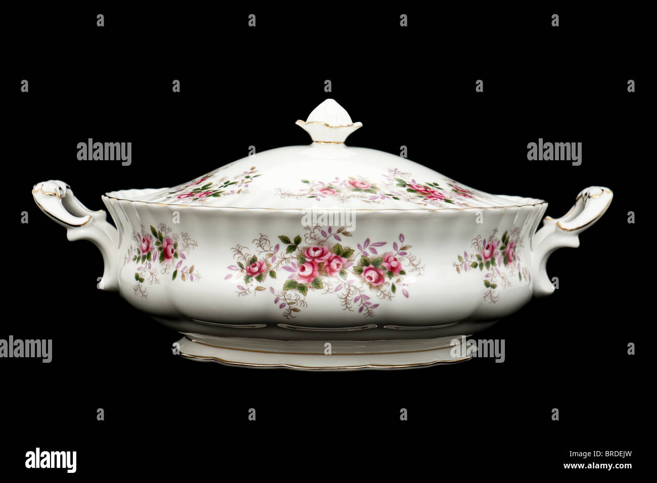 Vintage Royal Albert Lavender Rose lidded porcelana plato de verdura Foto de stock