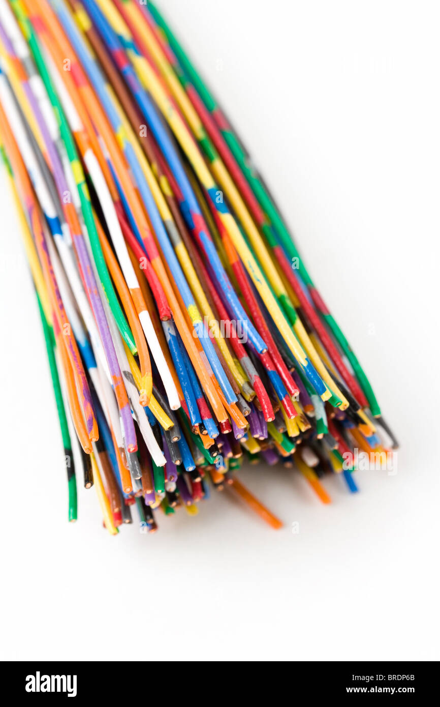 Cable de colorido, el concepto de comunicación, línea de datos Foto de stock