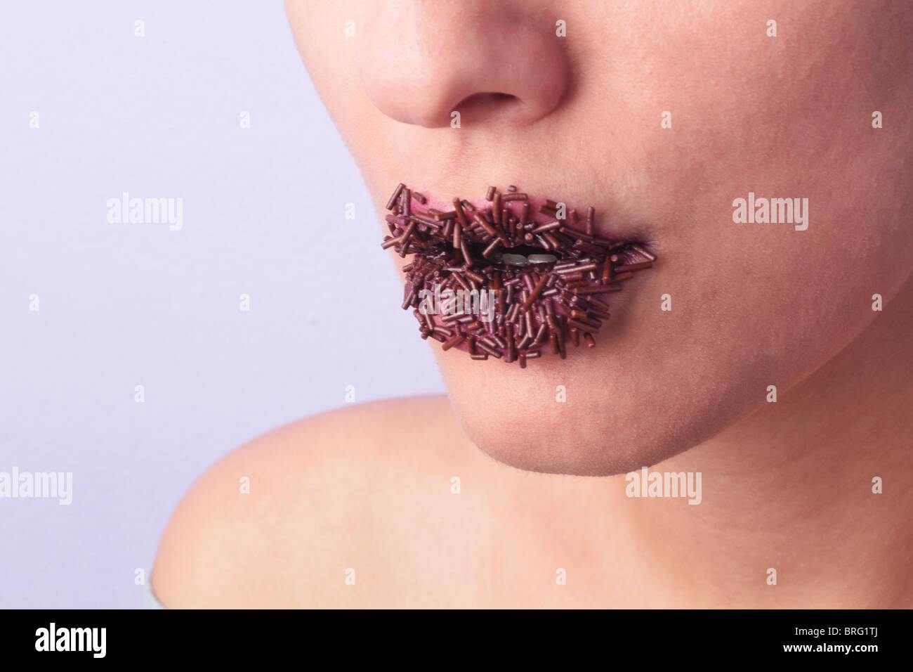 Labios de chocolate Fotografía de stock - Alamy