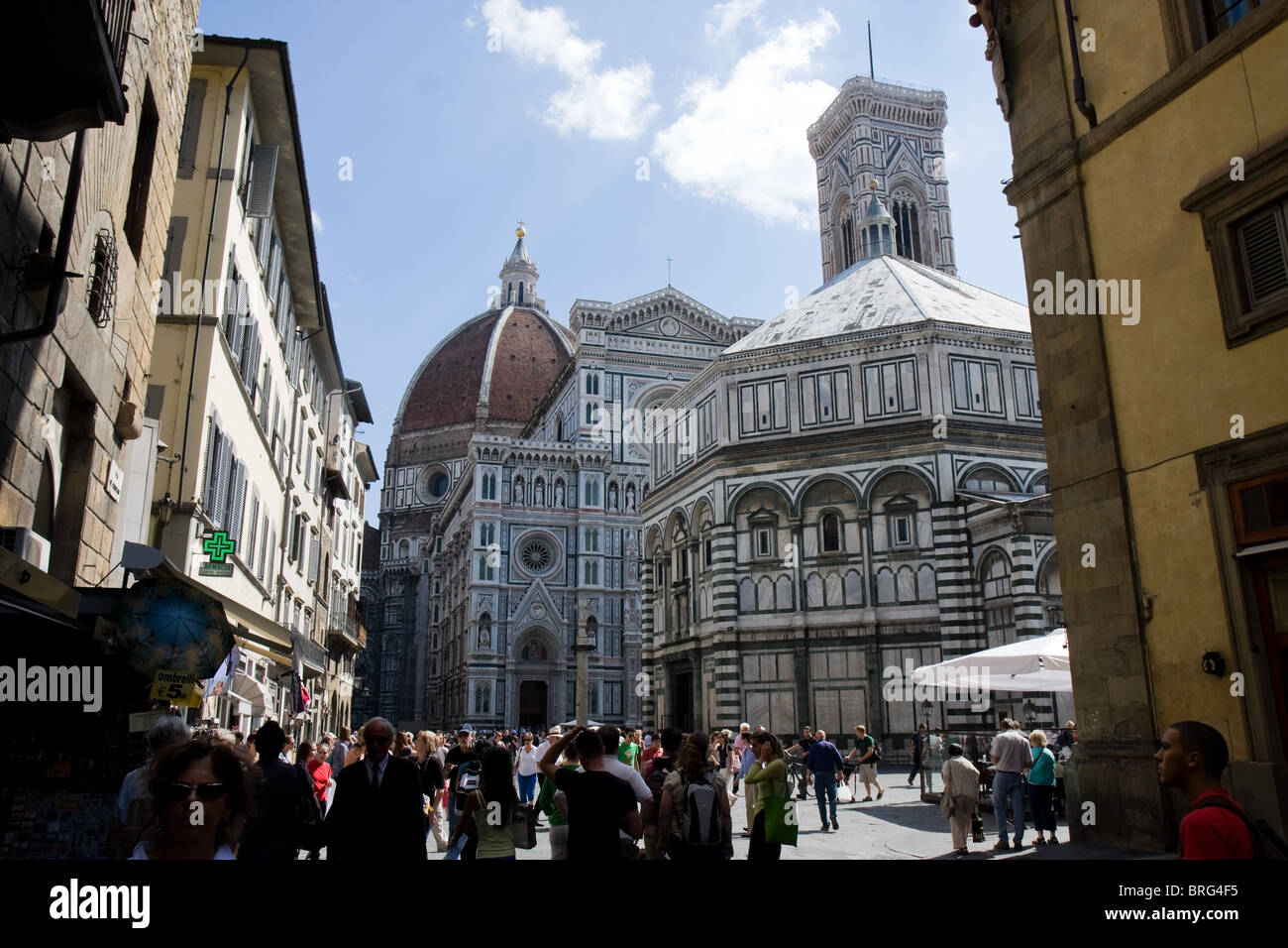 El Baptisterio y la Catedral de Florencia Foto de stock