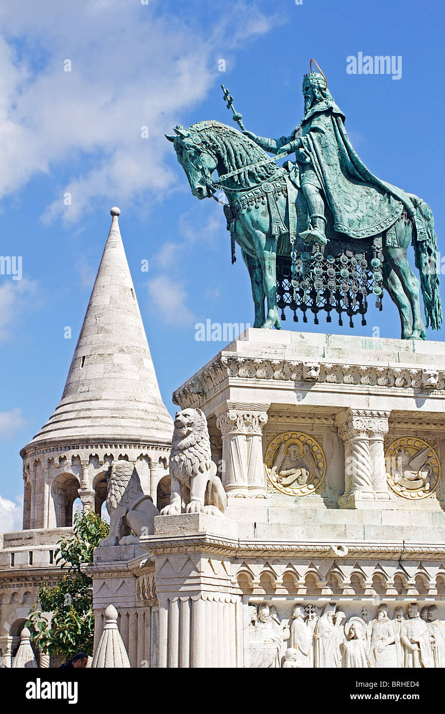 El monumento de San Esteban en Budapest, Hungría Foto de stock
