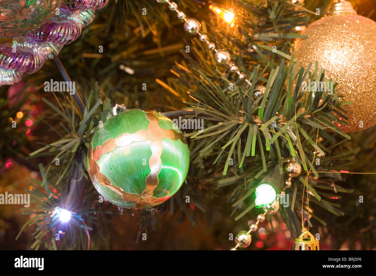 Adornos del árbol de Navidad Foto de stock