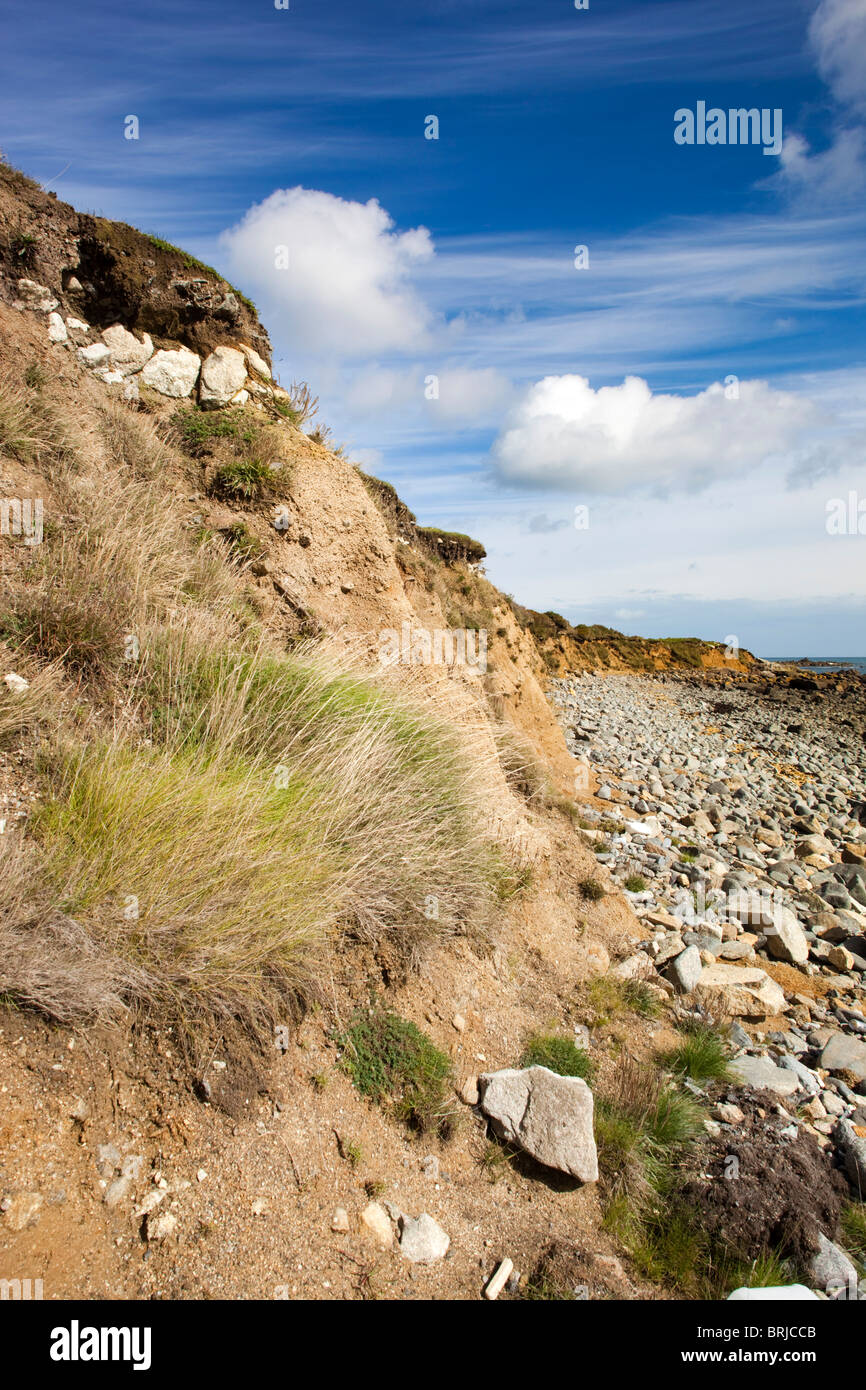 Cabeza periglaciales en Lowland punto; cerca Coverack; Cornwall Foto de stock