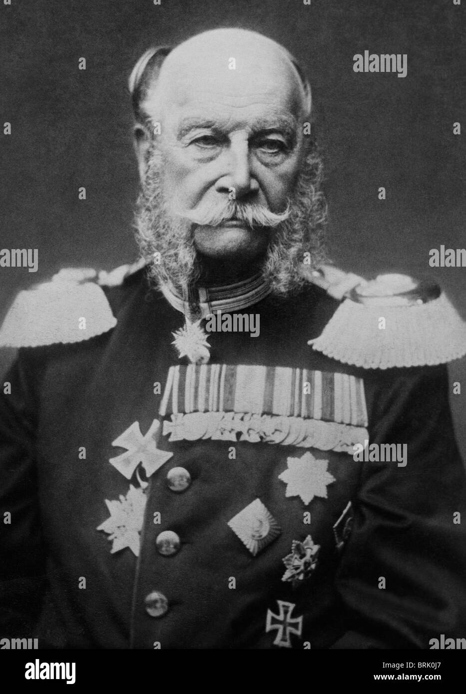 Foto retrato c1884 de Wilhelm I (aka Guillermo I) - El Rey de Prusia (1861 - 1888) + el primer emperador alemán (1871 - 1888). Foto de stock