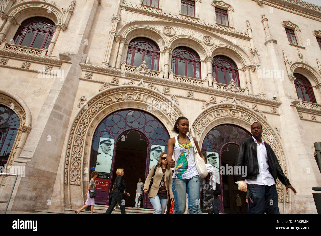 La estación de Rossio Lisboa Portugal Portugal Lisboa estación Rossio Foto de stock