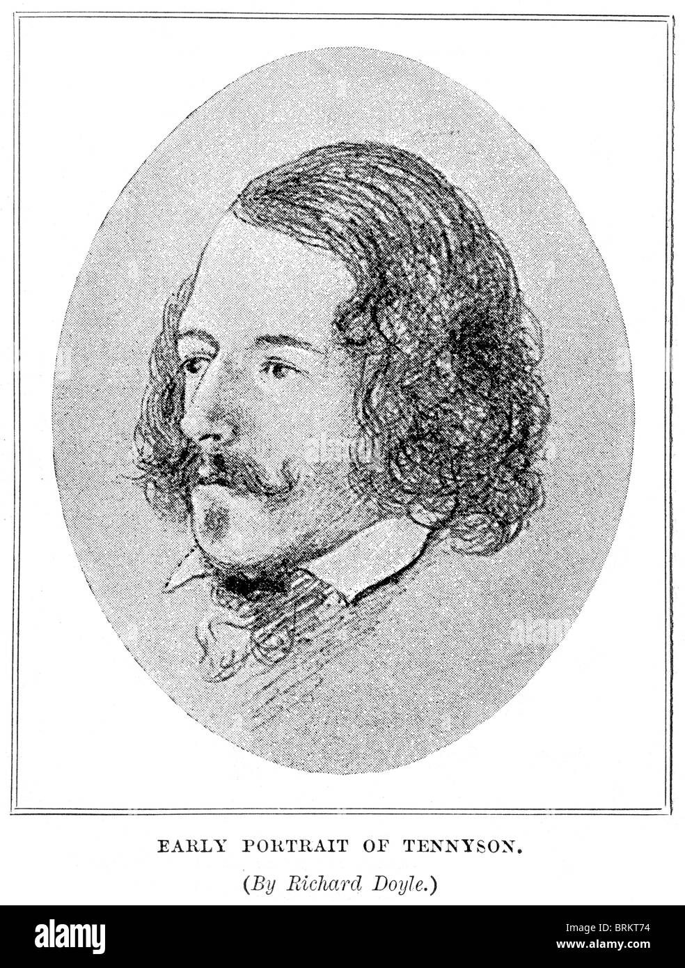 Principios retrato de Alfred Lord Tennyson fue poeta laureado del Reino Unido durante gran parte del reinado de la Reina Victoria Foto de stock