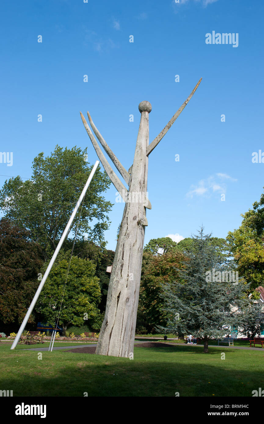 Tronco de árbol escultura en Truro Foto de stock