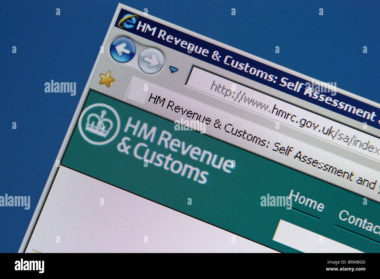 Sitio web de HM Revenue aduanas Foto de stock