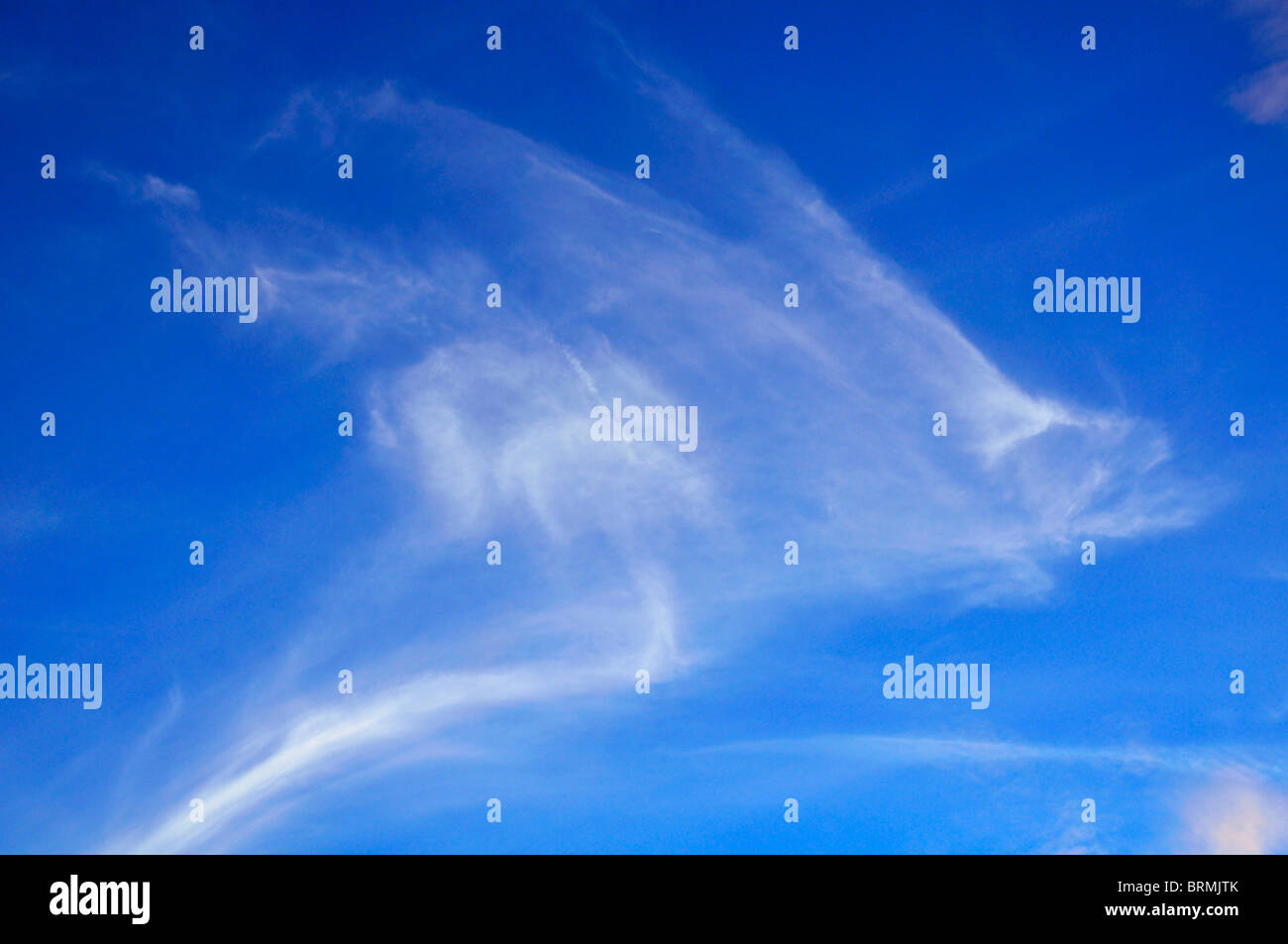 Una formación de nubes de peces voladores sobre el Cantón Sankt Gallen, Suiza CH Foto de stock