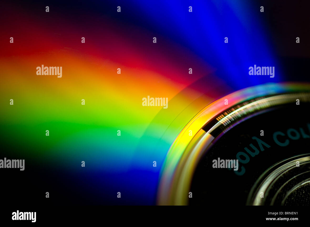 La refracción de la luz en un disco. Foto de stock