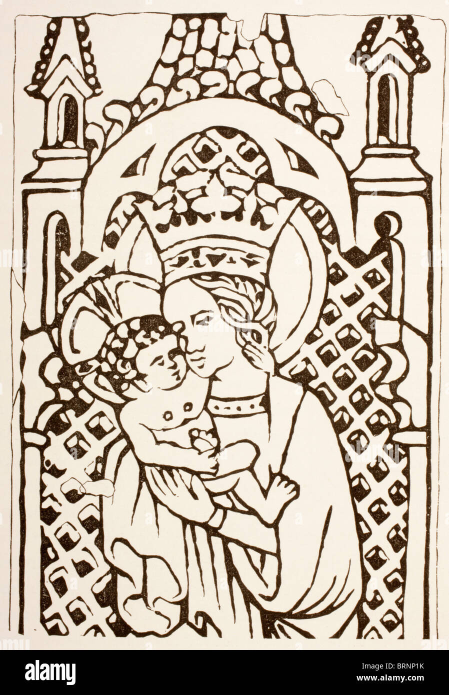 La Virgen María sosteniendo al Niño Jesús. Foto de stock