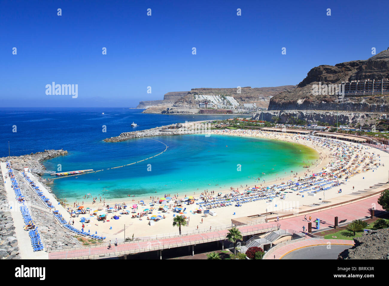 Islas Canarias, Gran Canaria, Puerto Rico, Playa de los Amadores Foto de stock