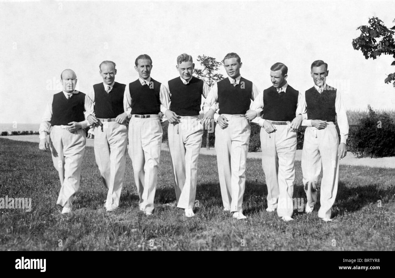 Señores de moda, imagen histórica, ca. 1930 Foto de stock