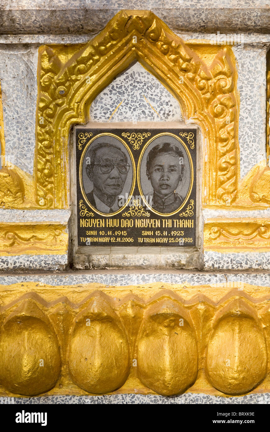 Lápida Vientiane en Laos Foto de stock