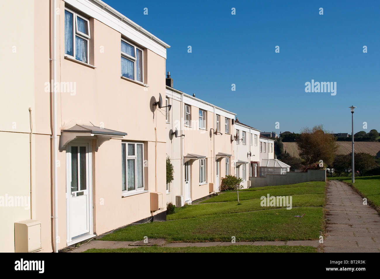 Consejo de vivienda en Redruth, Cornwall, Reino Unido Foto de stock