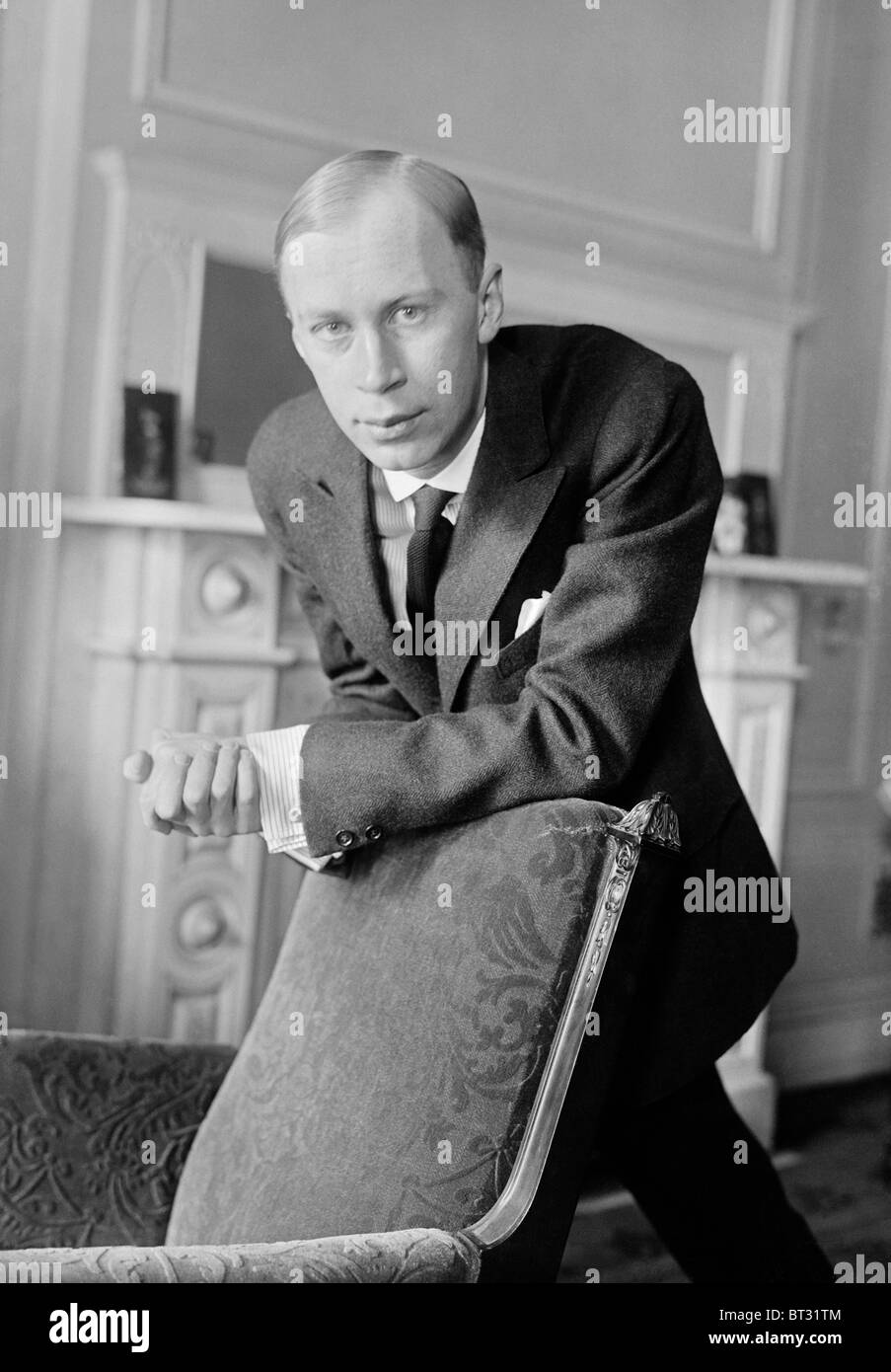 Foto retrato circa 1918 de la Federación de compositor, pianista y director de orquesta Sergei Prokofiev (1891 - 1953). Foto de stock