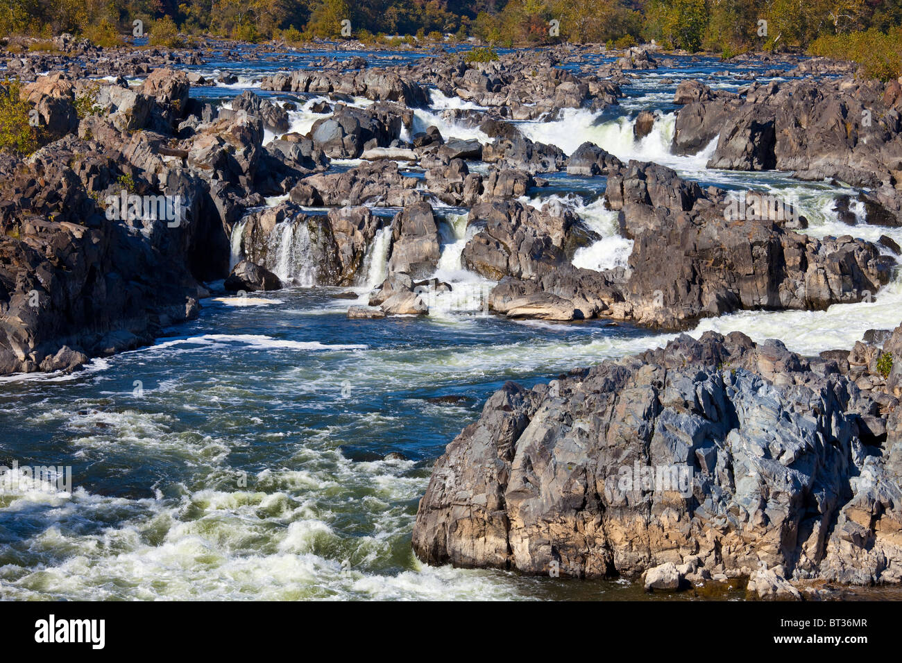 Río Potomac, Parque Nacional Great Falls, Virginia Foto de stock