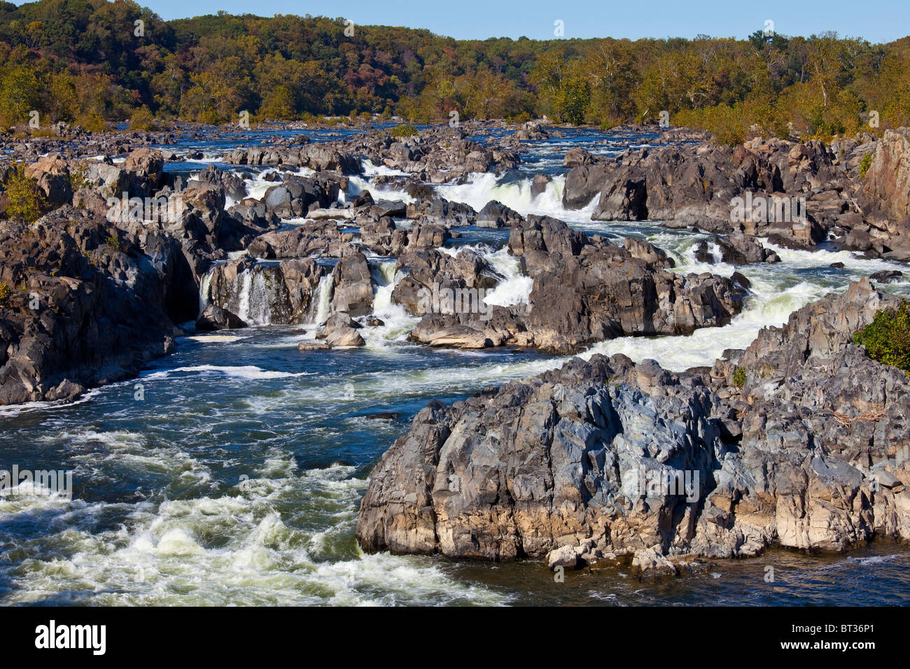 Río Potomac, Parque Nacional Great Falls, Virginia Foto de stock