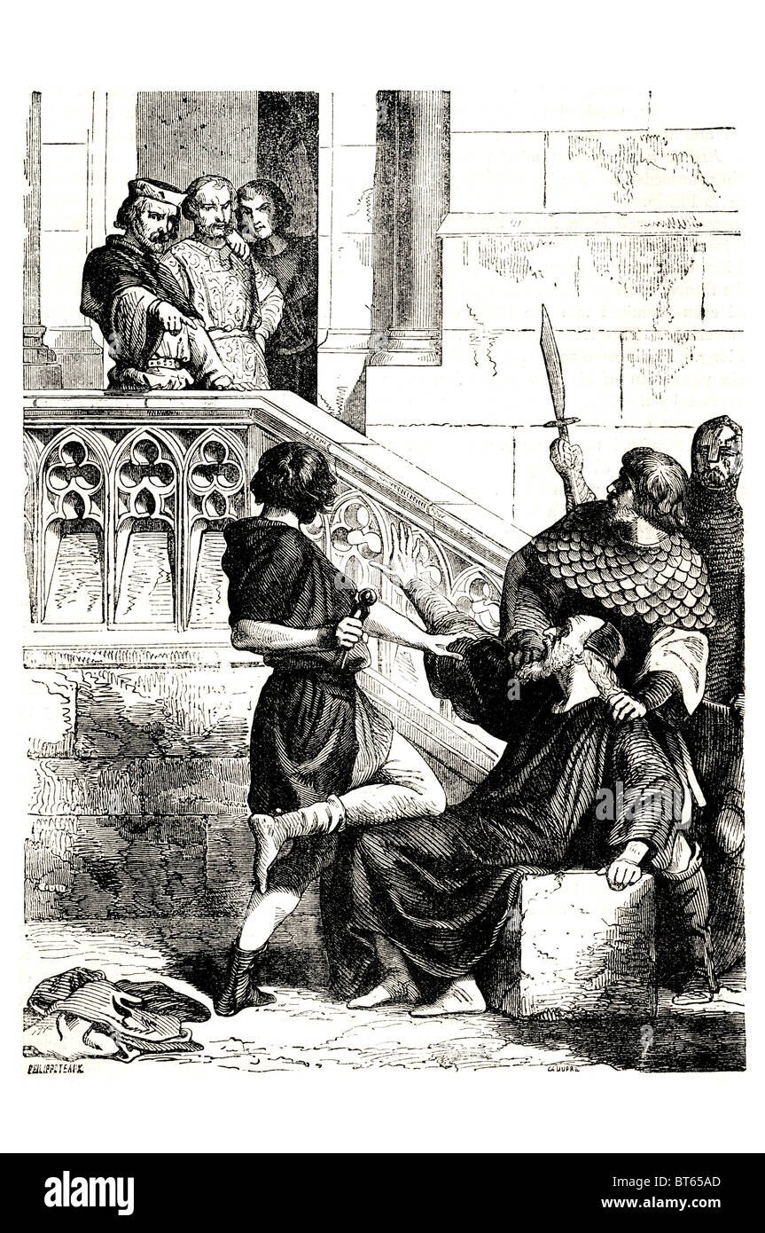 El rey Juan y el judío de Bristol el 24 de diciembre de 1166 - 18/19 de octubre de 1216, Lackland Softsword, Inglaterra el 6 de abril de 1199 reinado ducado o Foto de stock