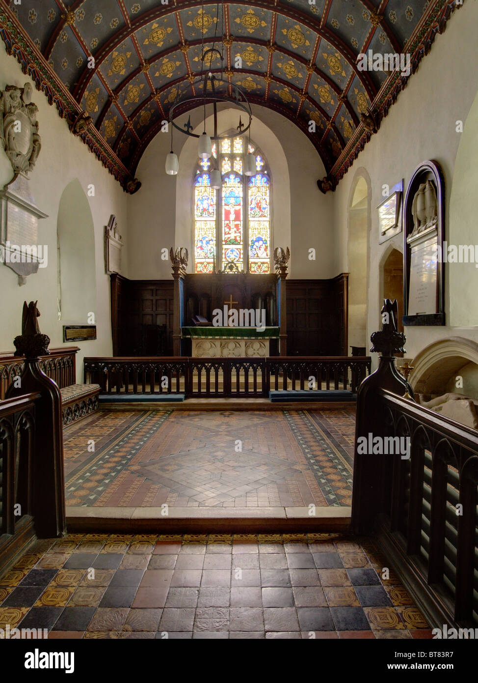 Chilton Foliat, Iglesia, St Mary's, Interior, Wiltshire Foto de stock