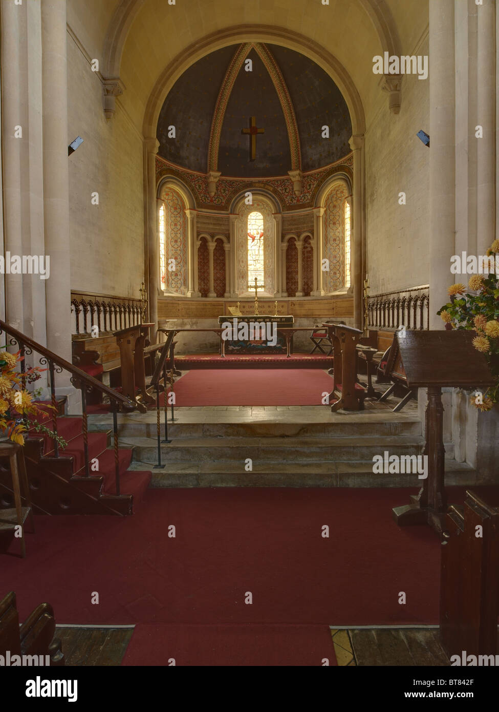 Este Grafton Iglesia de San Nicolás, interior Foto de stock