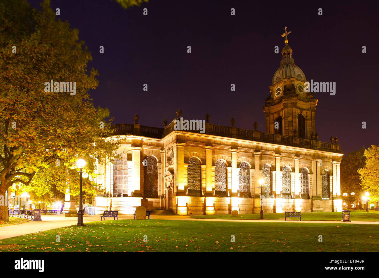 Catedral de St Philips, Philips St Square, Birmingham, West Midlands, Inglaterra, Reino Unido. La Catedral de Birmingham. Foto de stock