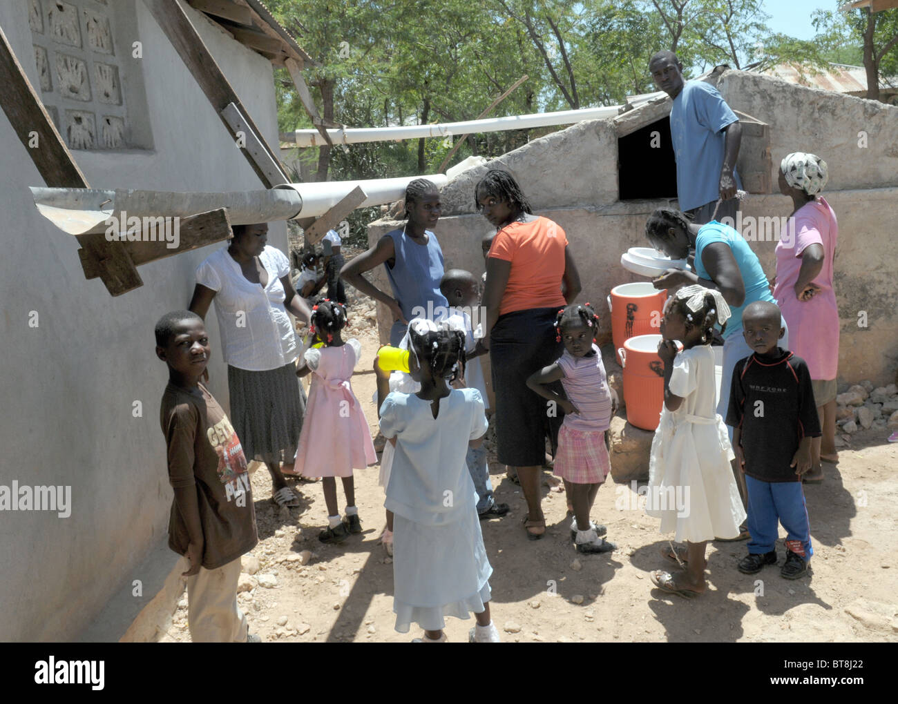 Las mujeres y los niños en la isla de Haití de la Gonave Fotografía de
