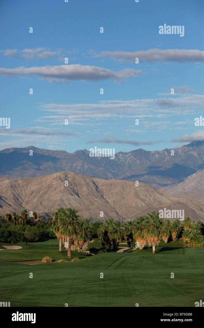 Campo de golf de Sauce del desierto en Palm Desert, California, USA. Foto de stock